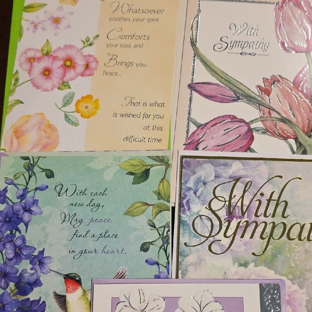(J39) Sympathy Cards Set - Assorted Colors 13 Cards Total